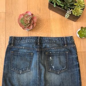 Ann Taylor Loft Distressed denim skirt